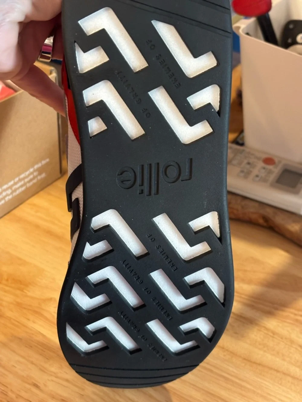 Women’s White Athletic Sneakers with Red & Navy Accents - Picture 6 of 8